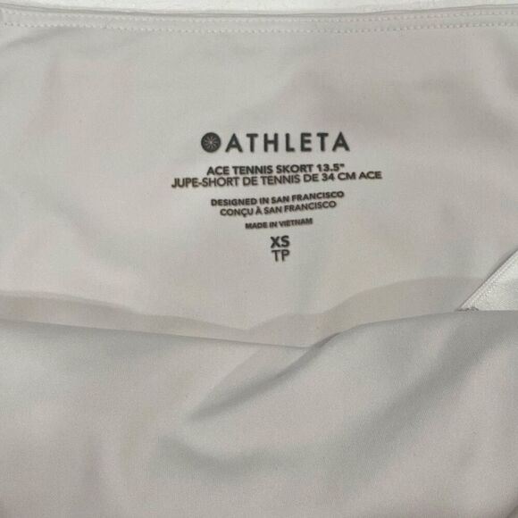 Athleta Ace Tennis Skort White 13.5” Size XS Athletic Running Golf Skirt - Picture 5 of 9